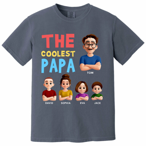 The Coolest Papa - Personalized Funny Shirt For Dad Grandpa NA04 - Image 10