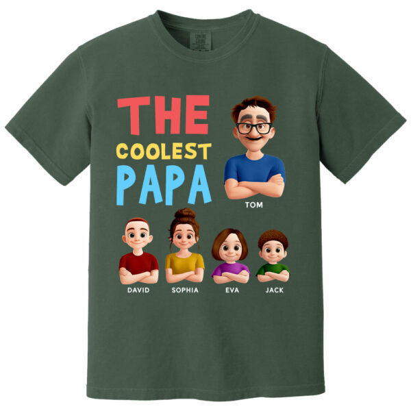 The Coolest Papa - Personalized Funny Shirt For Dad Grandpa NA04 - Image 16