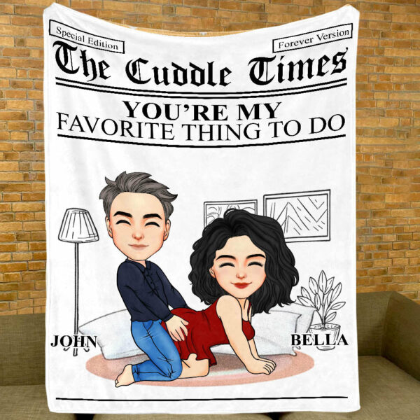 The Cuddle Time Personalized Blanket For Couple