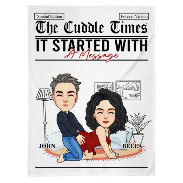 The Cuddle Time Personalized Blanket For Couple - Image 2