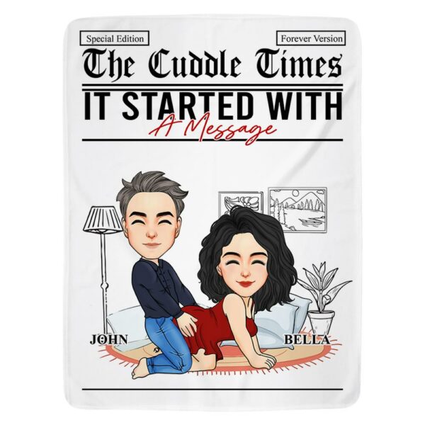 The Cuddle Time Personalized Blanket For Couple - Image 4