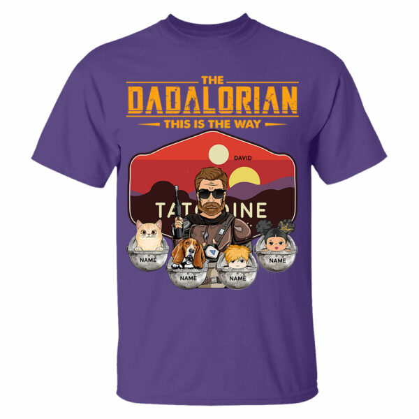 The Dadalorian - Personalized Shirt Gift For Dad Custom Nickname, Kid Pet New Version With Tatooine Sunset Shirt Gift For Dad - Image 4