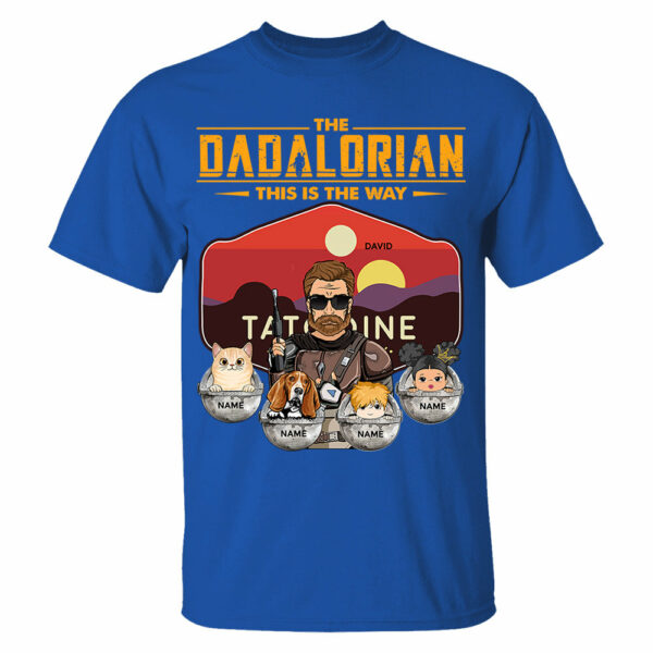 The Dadalorian - Personalized Shirt Gift For Dad Custom Nickname, Kid Pet New Version With Tatooine Sunset Shirt Gift For Dad - Image 5