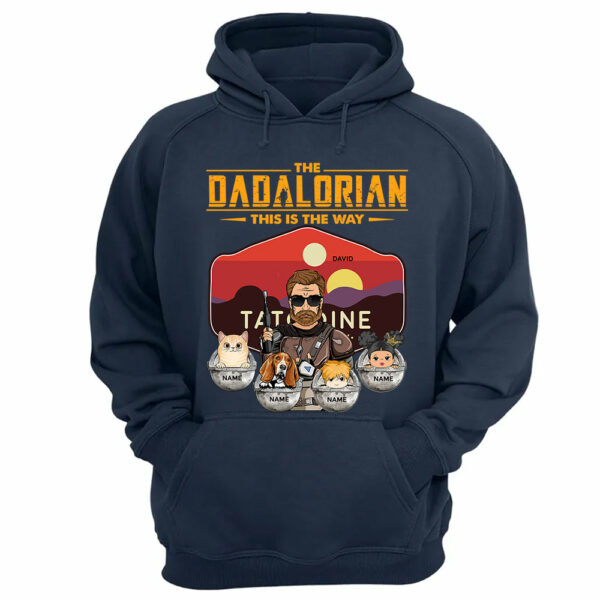 The Dadalorian - Personalized Shirt Gift For Dad Custom Nickname, Kid Pet New Version With Tatooine Sunset Shirt Gift For Dad - Image 11