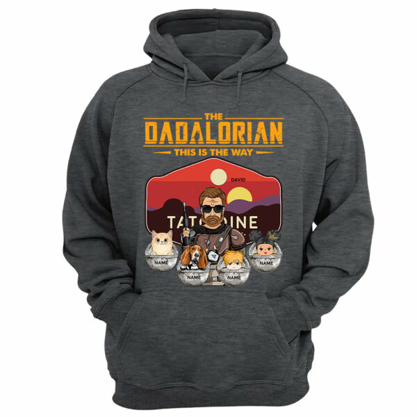 The Dadalorian - Personalized Shirt Gift For Dad Custom Nickname, Kid Pet New Version With Tatooine Sunset Shirt Gift For Dad - Image 12