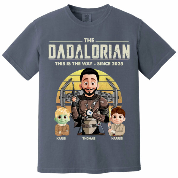 The Dadalorian Shirt, Custom Father's Day Shirt With Kid Names T1807 - Image 8