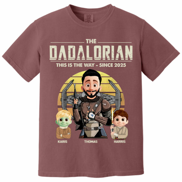 The Dadalorian Shirt, Custom Father's Day Shirt With Kid Names T1807 - Image 9