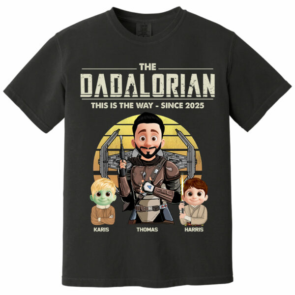 The Dadalorian Shirt, Custom Father's Day Shirt With Kid Names T1807 - Image 7