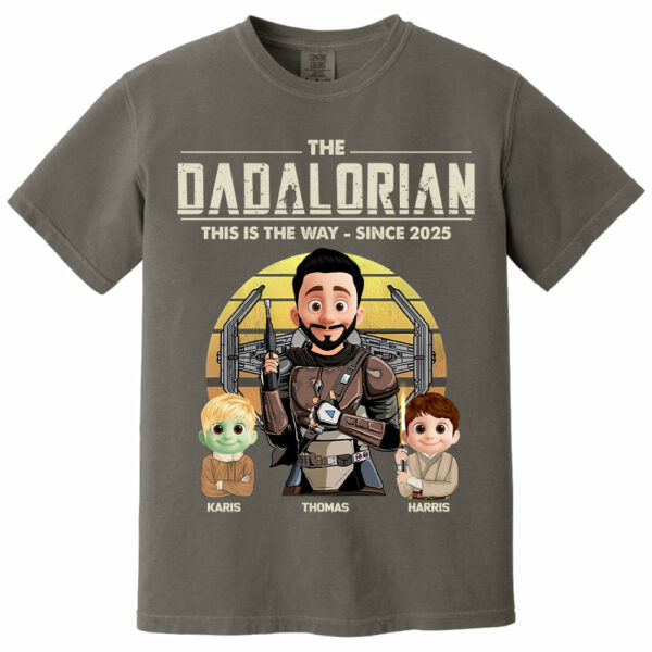The Dadalorian Shirt, Custom Father's Day Shirt With Kid Names T1807 - Image 12