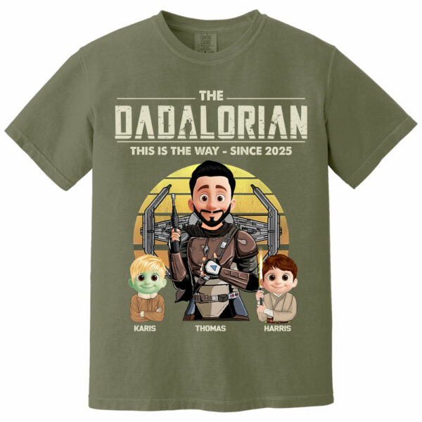 The Dadalorian Shirt, Custom Father's Day Shirt With Kid Names T1807 - Image 10
