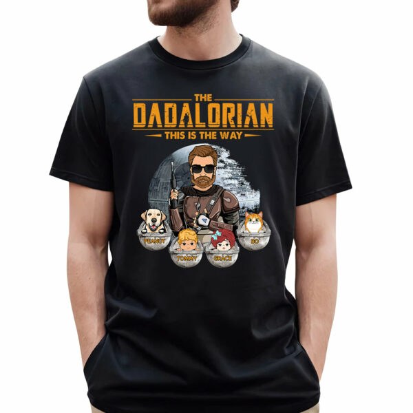 The Dadalorian This Is The Way - Custom Shirt With Kids Gift For Dad Mom - Image 2