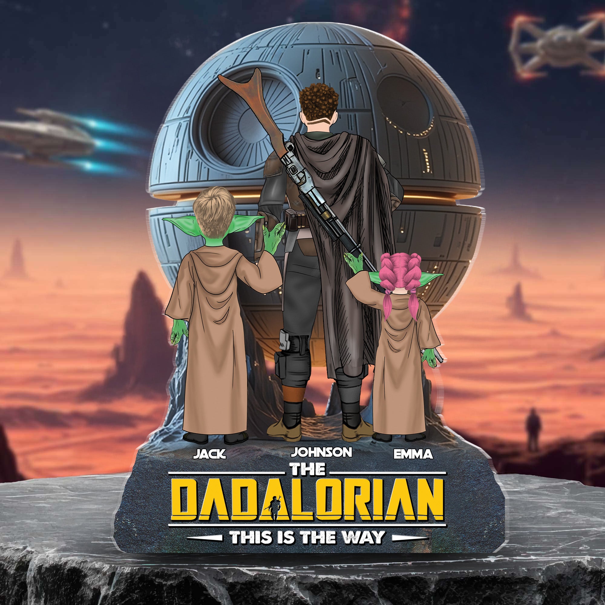 The Dadalorian This Is The Way - Personalized Acrylic Block Plaque, Father's Day Gift for Dad