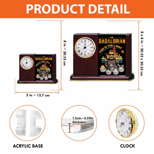 The Dadalorian This Is The Way - Personalized Acrylic Desk Clock Plaque Gift For Dad - Image 2