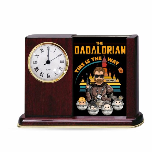 The Dadalorian This Is The Way - Personalized Acrylic Desk Clock Plaque Gift For Dad - Image 5
