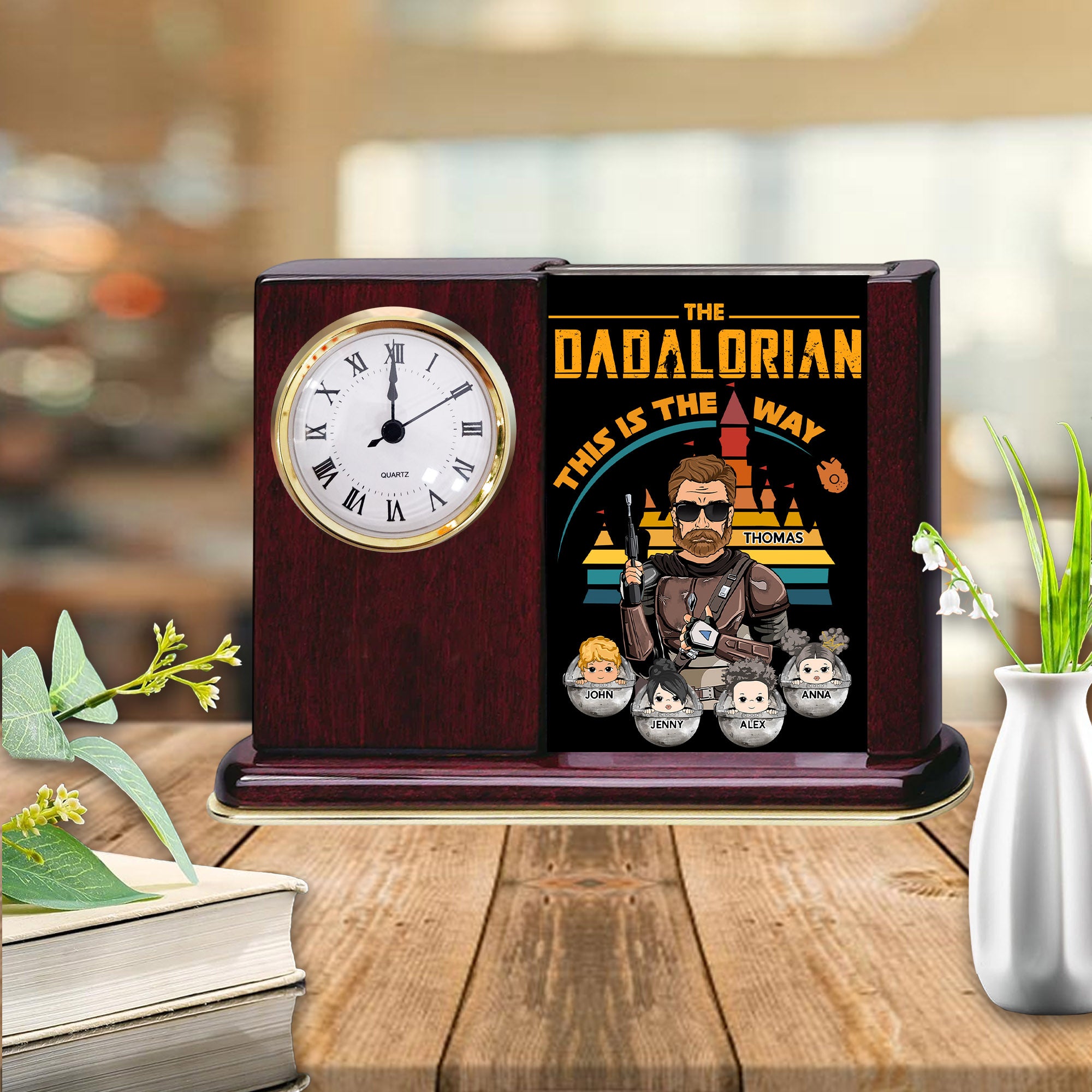 The Dadalorian This Is The Way - Personalized Acrylic Desk Clock Plaque Gift For Dad