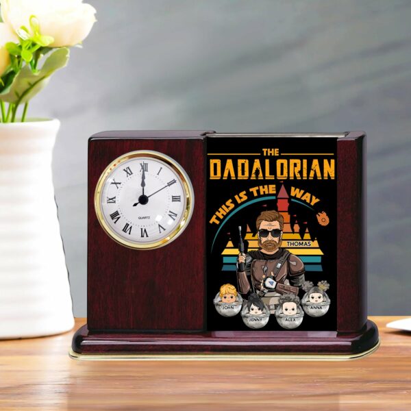 The Dadalorian This Is The Way - Personalized Acrylic Desk Clock Plaque Gift For Dad - Image 3