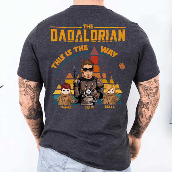 The Dadalorian This Is The Way - Personalized Back Print Shirt For Dad Mom - Image 3