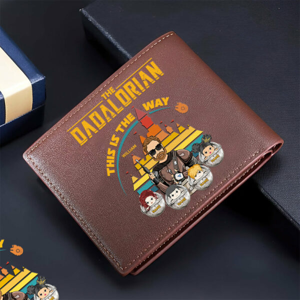 The Dadalorian This Is The Way - Personalized Leather Wallet For Dad Custom Nickname With Kids Gift - Image 4