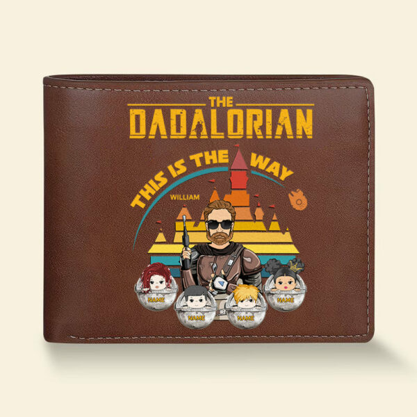 The Dadalorian This Is The Way - Personalized Leather Wallet For Dad Custom Nickname With Kids Gift - Image 2