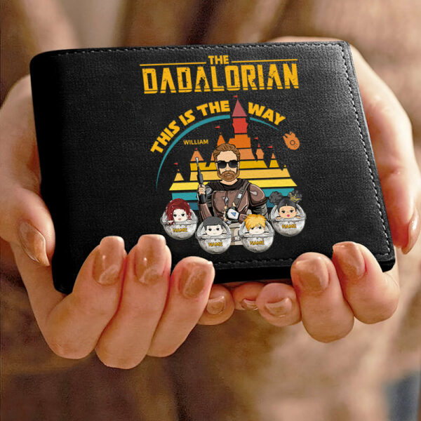 The Dadalorian This Is The Way - Personalized Leather Wallet For Dad Custom Nickname With Kids Gift - Image 5