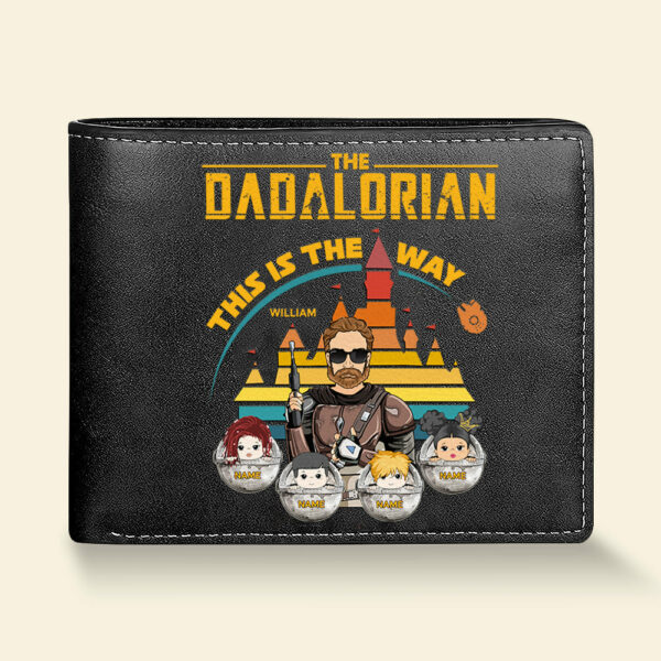 The Dadalorian This Is The Way - Personalized Leather Wallet For Dad Custom Nickname With Kids Gift - Image 3