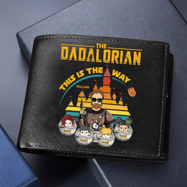 The Dadalorian This Is The Way - Personalized Leather Wallet For Dad Custom Nickname With Kids Gift - Image 7
