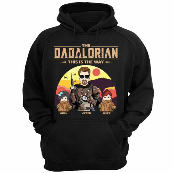 The Dadalorian This Is The Way - Personalized Shirt Custom Tatooine Background With Kids - Image 4