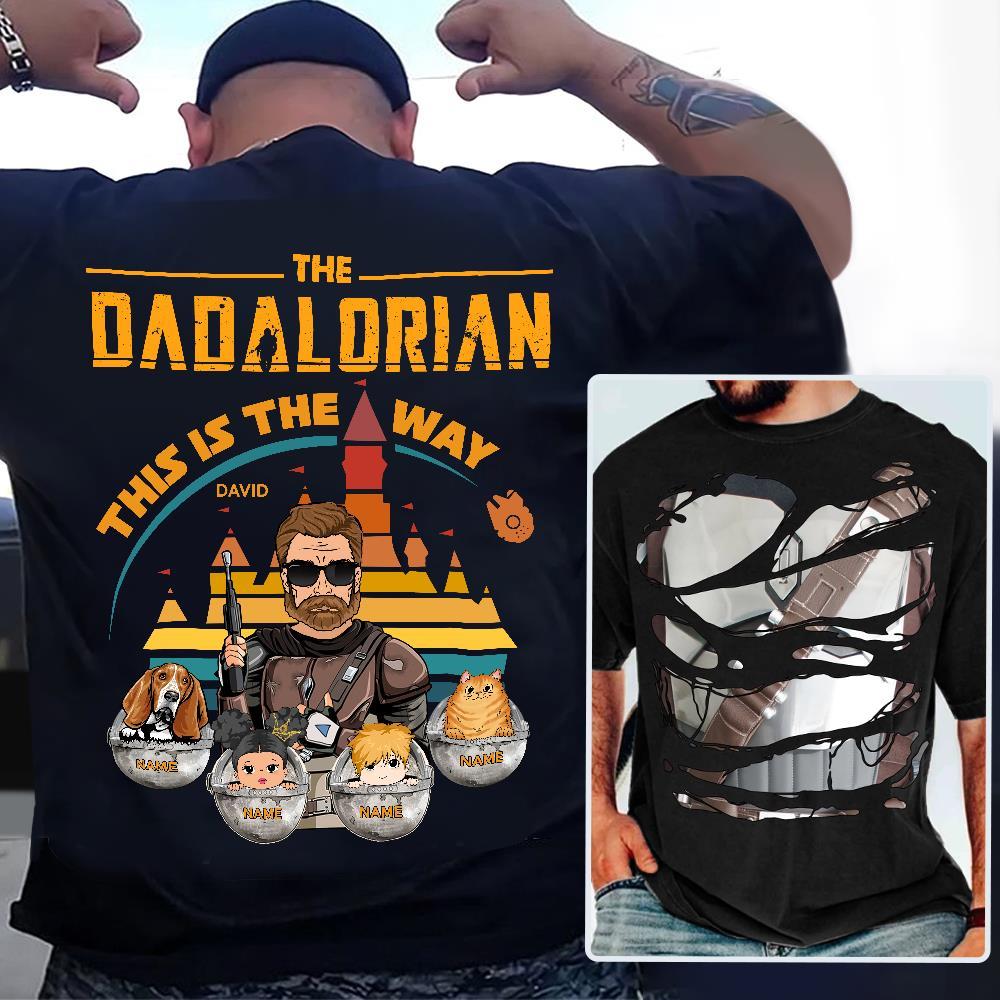 The Dadalorian This Is The Way - Personalized Shirt For Dad Custom Nickname With Kids Gift