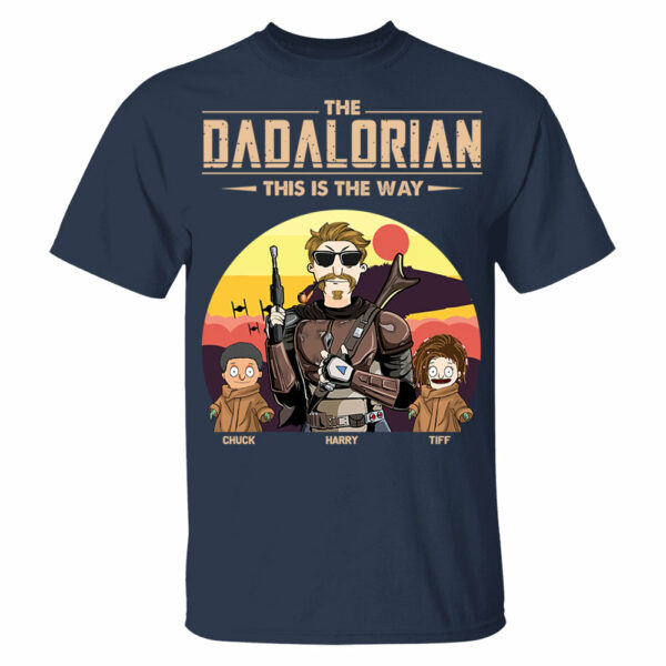 The Dadalorian This Is The Way - Personalized Shirt Tatooine Background With Kids - Image 4