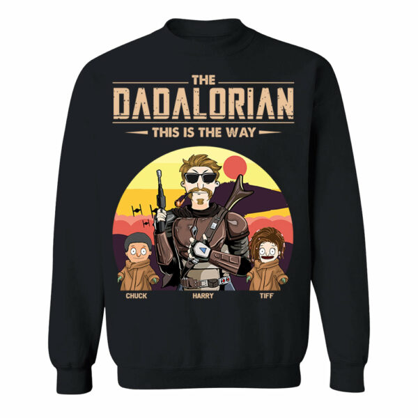 The Dadalorian This Is The Way - Personalized Shirt Tatooine Background With Kids - Image 6
