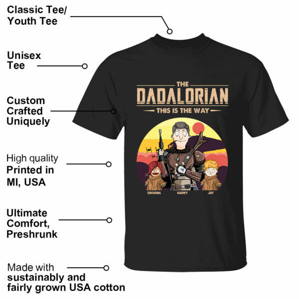 The Dadalorian This Is The Way - Tatooine Background With Kids Personalized Shirt - Image 14