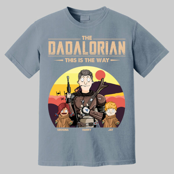 The Dadalorian This Is The Way - Tatooine Background With Kids Personalized Shirt - Image 13