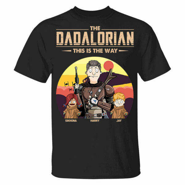 The Dadalorian This Is The Way - Tatooine Background With Kids Personalized Shirt - Image 2