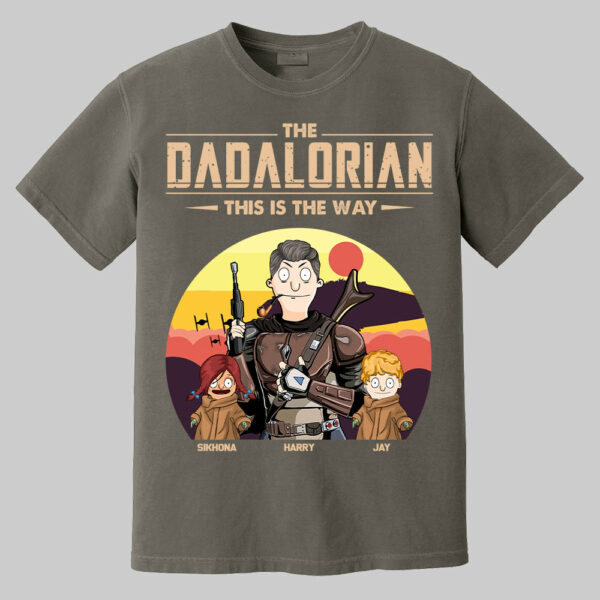 The Dadalorian This Is The Way - Tatooine Background With Kids Personalized Shirt - Image 8