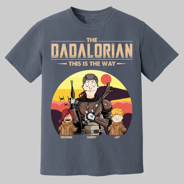 The Dadalorian This Is The Way - Tatooine Background With Kids Personalized Shirt - Image 7