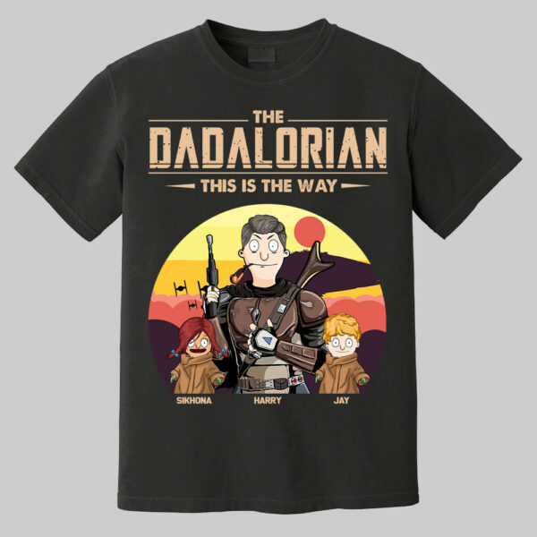 The Dadalorian This Is The Way - Tatooine Background With Kids Personalized Shirt - Image 6