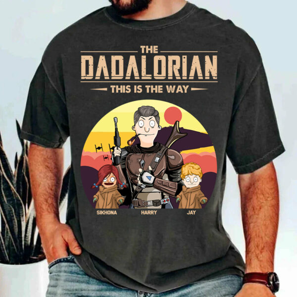 The Dadalorian This Is The Way - Tatooine Background With Kids Personalized Shirt