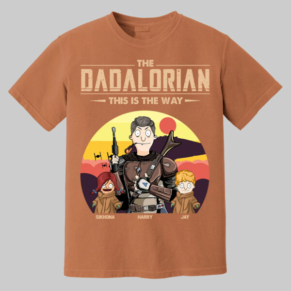 The Dadalorian This Is The Way - Tatooine Background With Kids Personalized Shirt - Image 12