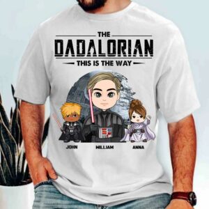 The Dadalorian This Is The Way Personalized Shirt Gift For Dad - Custom Cute Art Nickname With Kids