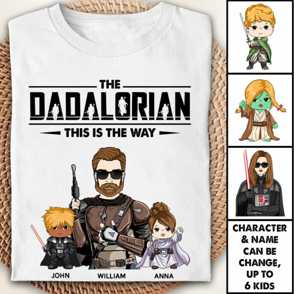 The Dadalorian This Is The Way Personalized Shirt Gift For Dad - Custom Nickname With Kids - Image 2