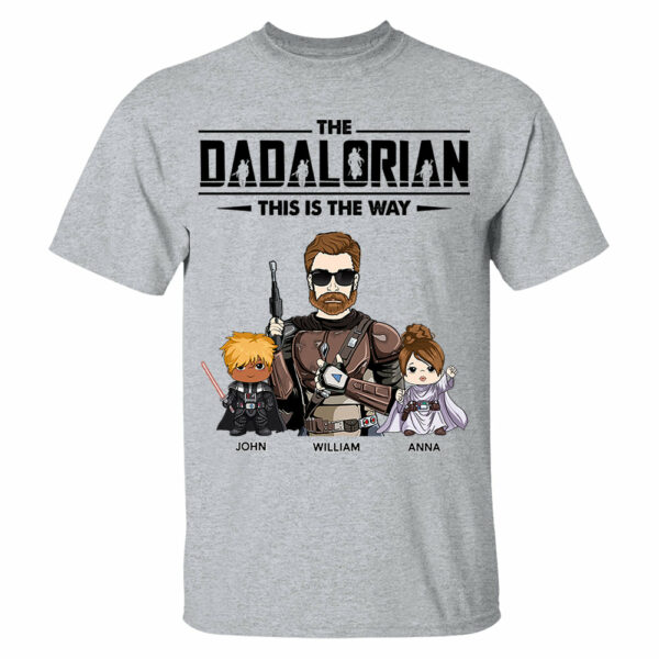 The Dadalorian This Is The Way Personalized Shirt Gift For Dad - Custom Nickname With Kids - Image 4
