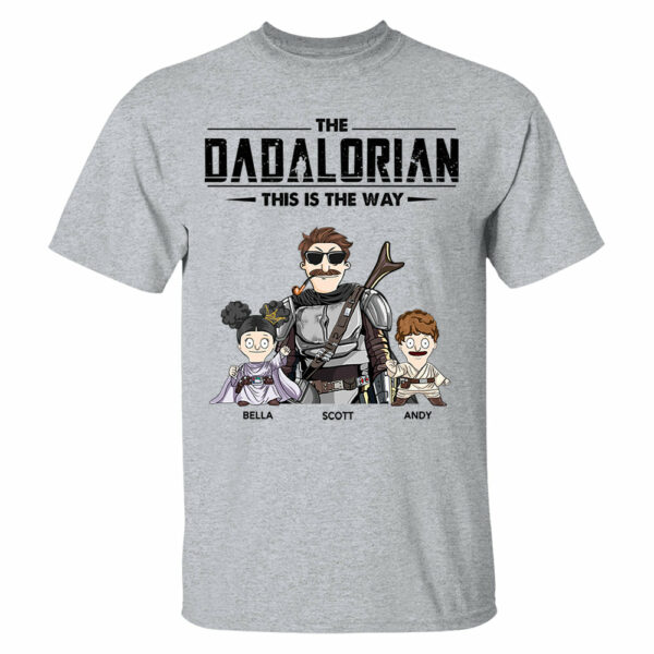 The Dadalorian This Is The Way Personalized Shirt Gift For Dad - Custom Nickname With Kids New - Image 3