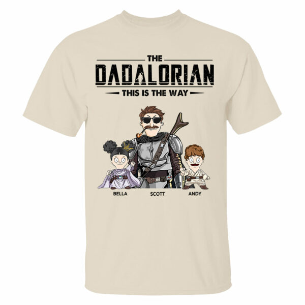 The Dadalorian This Is The Way Personalized Shirt Gift For Dad - Custom Nickname With Kids New - Image 4