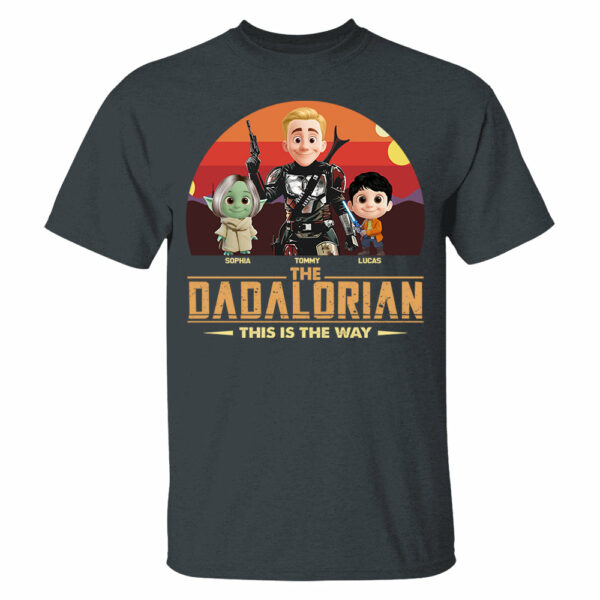 The Dadalorian This Is The Way, Personalized Tatooine Sunset Background Shirt Gift For Dad T1807 - Image 4