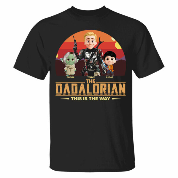 The Dadalorian This Is The Way, Personalized Tatooine Sunset Background Shirt Gift For Dad T1807 - Image 2