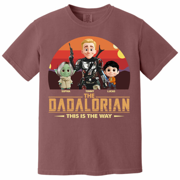 The Dadalorian This Is The Way, Personalized Tatooine Sunset Background Shirt Gift For Dad T1807 - Image 15