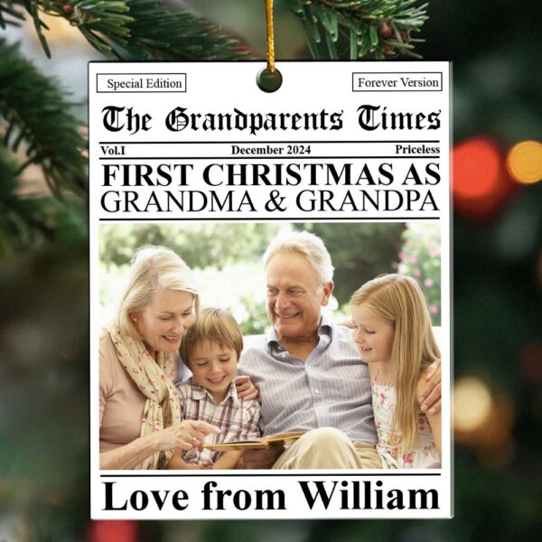 The First Christmas Grandparents Times - Personalized Acrylic Photo Ornament