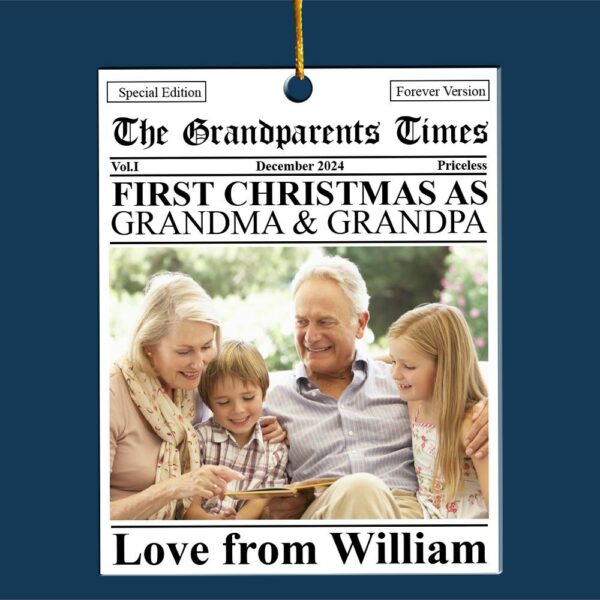 The First Christmas Grandparents Times - Personalized Acrylic Photo Ornament - Image 5