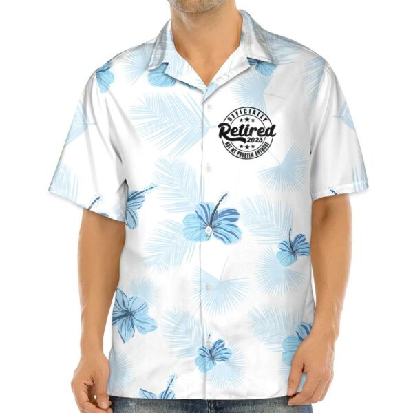 The Legend Has Officially Retired - Personalized Hibiscus Hawaiian Shirt Retirement Gift For Grandpa - Image 3