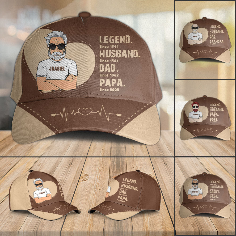 The Legend Husband Daddy Papa - Personalized Classic Cap
